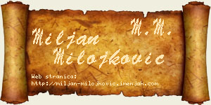 Miljan Milojković vizit kartica